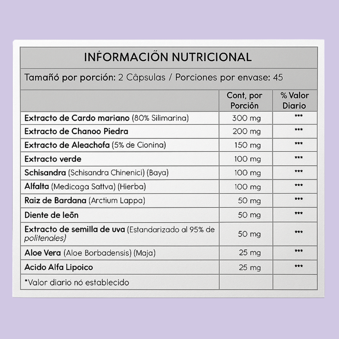 DETOX DE HÍGADO NATURAL 90 CÁPSULAS