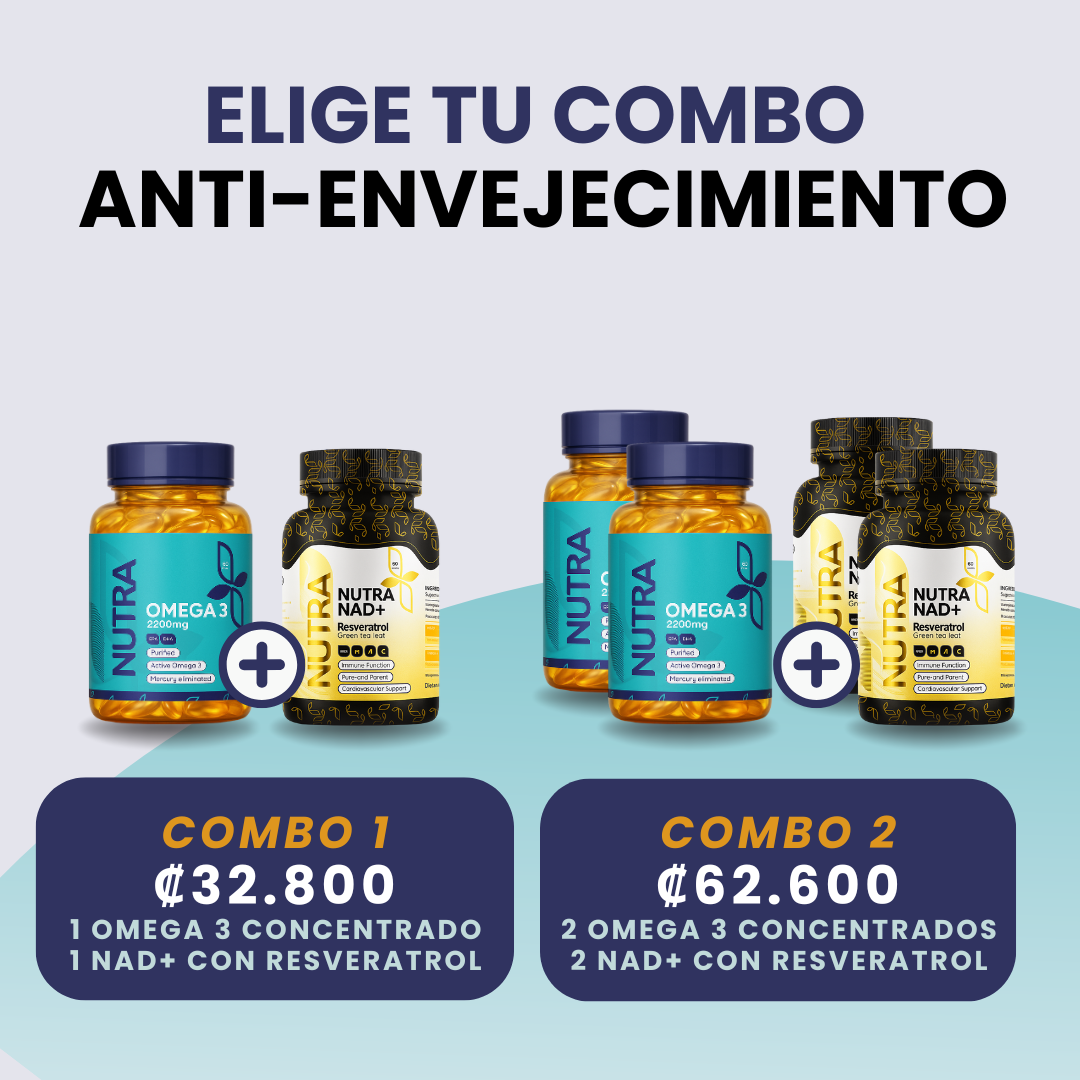 COMBO ANTI-ENVEJECIMIENTO OMEGA 3 60U Y NAD+ 90U