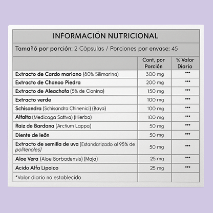DETOX DE HÍGADO NATURAL 90 CÁPSULAS
