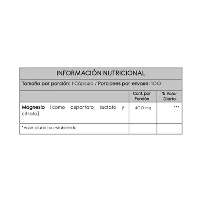 MAGNESIO 3 EN 1 100U