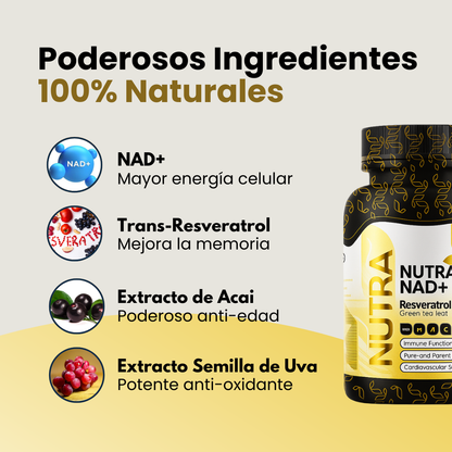 NAD+ CON RESVERATROL 90 CÁPSULAS